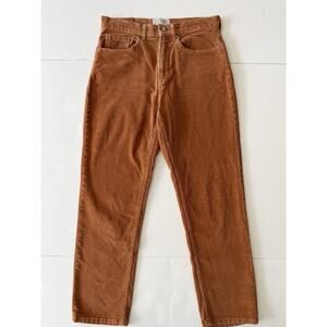 Everlane Baby Cord Cheeky Corduroy Pants Women 28 Burnt Orange Brown Stretch